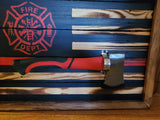 Commerative Fire Fighter Wood Flag with AXE - Oberle's