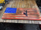 Lineman 13 X 30 Wood Flag, Wooden, American - Oberle's