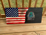 EMT Wood Flag, Military, Collectable, Wall Hanging, America, EMT, Essential Worker - Oberle's