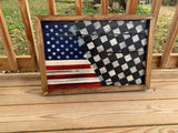 American Racing, Wood Flag, Military, Collectable, Wall Hanging, America, Rustic, Automotive, Sports, checkered Flag - Oberle's