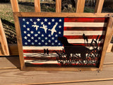 Deer, Hunting, First Amendment, Wildlife, Hunting American Wood Flag, God Bless America - Oberle's
