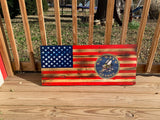 Navy, SeeBee&#39;s Wood Flag, Military, Collectable, Wall Hanging, America, Patriotic, Support our Troops - Oberle's