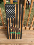 Wildlife, Deer, Buck Wood Flag, Military, Collectable, Wall Hanging, America, Patriotic, Support our Troops - Oberle's