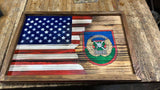 TCAP,  UNITED STATES, Distressed, American , Wood Flag, Military, Collectable, Wall Hanging, America, Rustic, Sports, Custom - Oberle's