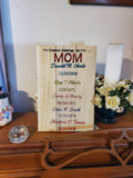 Personalized Mothers Day . Home Decor