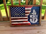 Navy Wood Flag - Oberle's