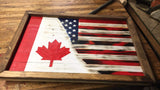 Canadian/American Custom Wood Flag, Collectable, Wall Hanging, Rustic - Oberle's
